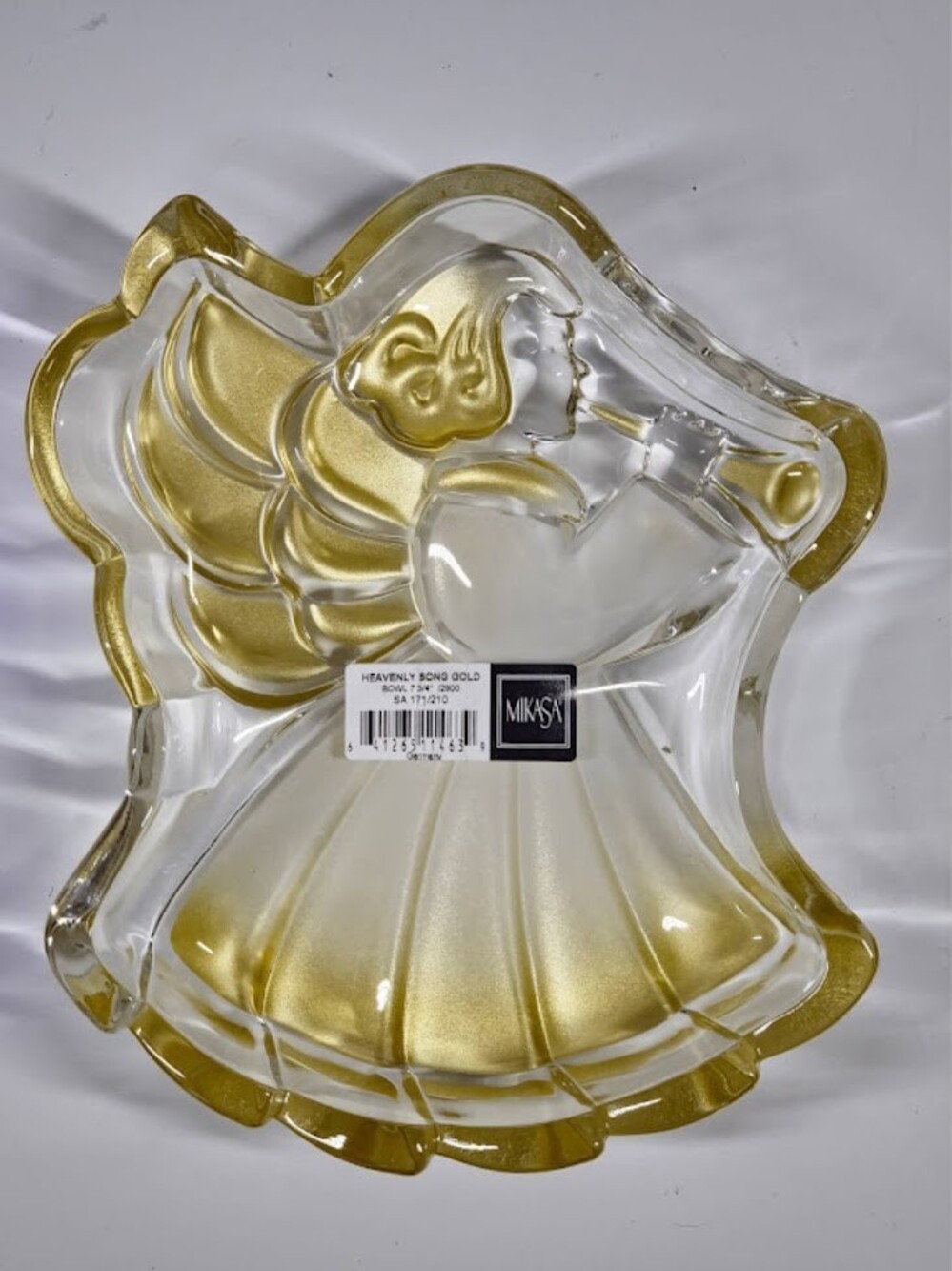 Mikasa Heavenly Song Gold Angel Serving Bowl Dish Germany 7.75” NIB Christmas